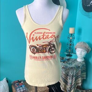 Harley-Davidson Women's Vintage Graphic Yellow Tank